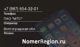 Кто звонил с 9876543201 - регион и оператор